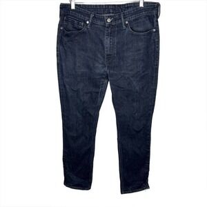 Levi's men's dark wash denim blue jeans zip button cotton 36 x 30